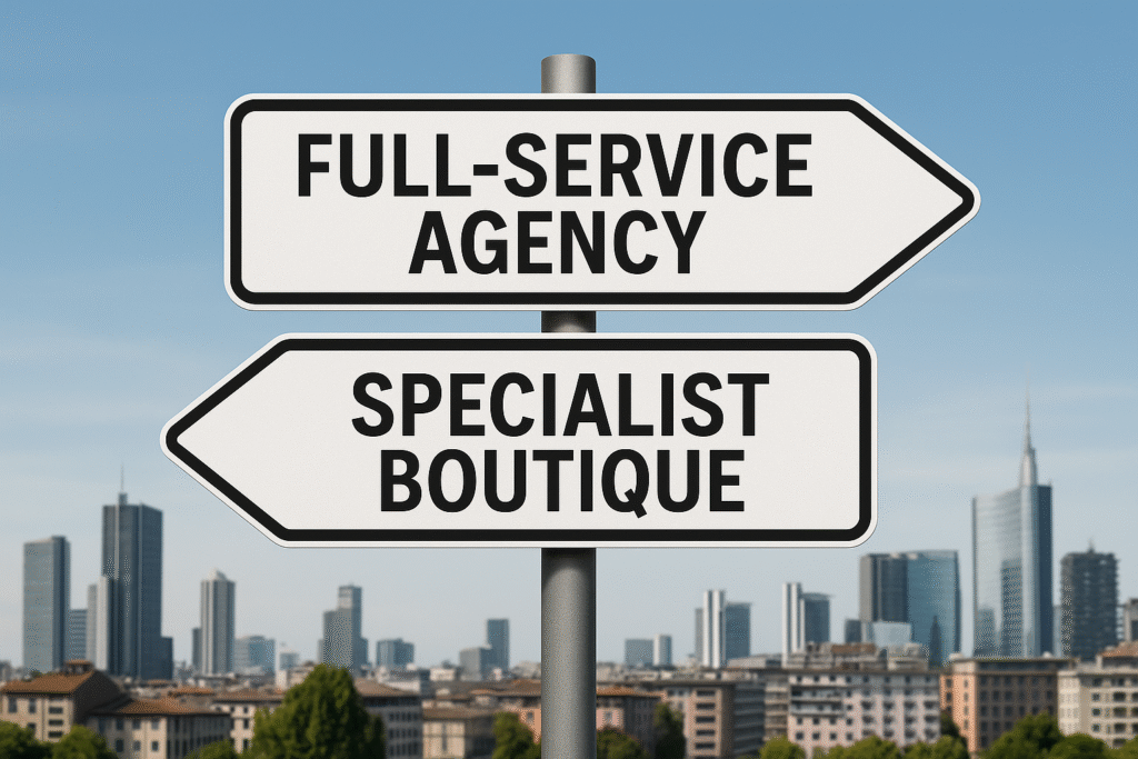 full-service agency vs specialist boutique concept